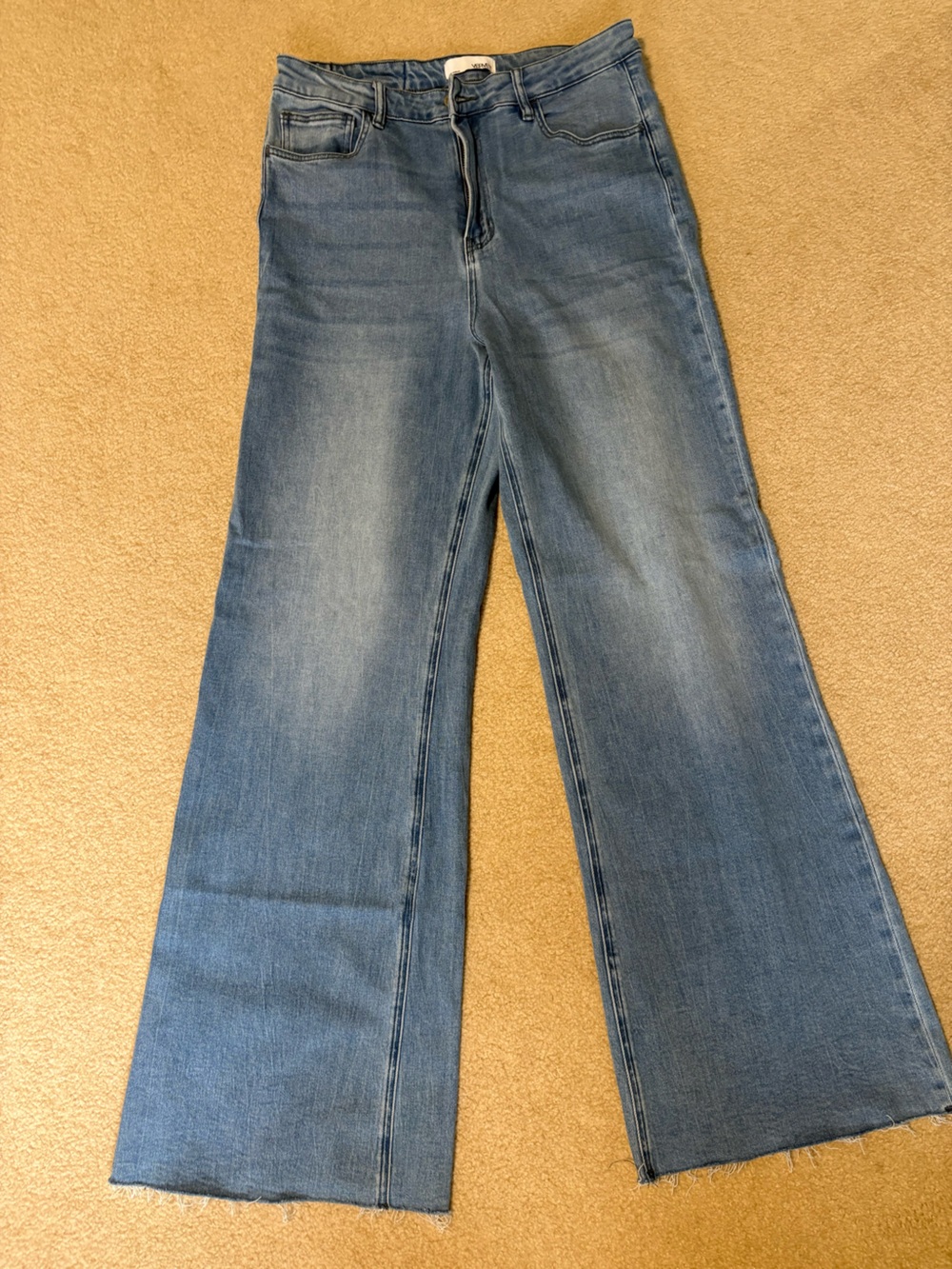Wide Leg Women's Denim Jeans in Light Blue Wash